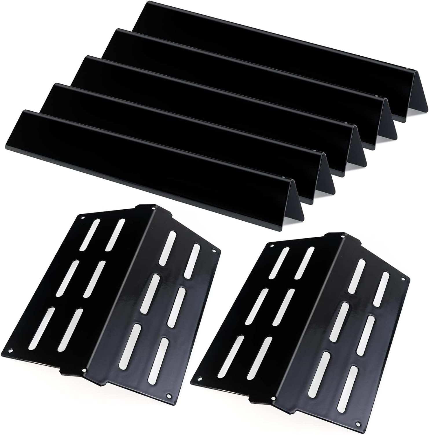 2 Pack Heat Deflector& 5 Pack Flavorizer Bars Grill Replacement Parts for Weber Genesis 300 Series E310 E320 E330 S310 S320 S330 E-310 E-320 S-310 S-320?Porcelain-enameled 2+5 Pack