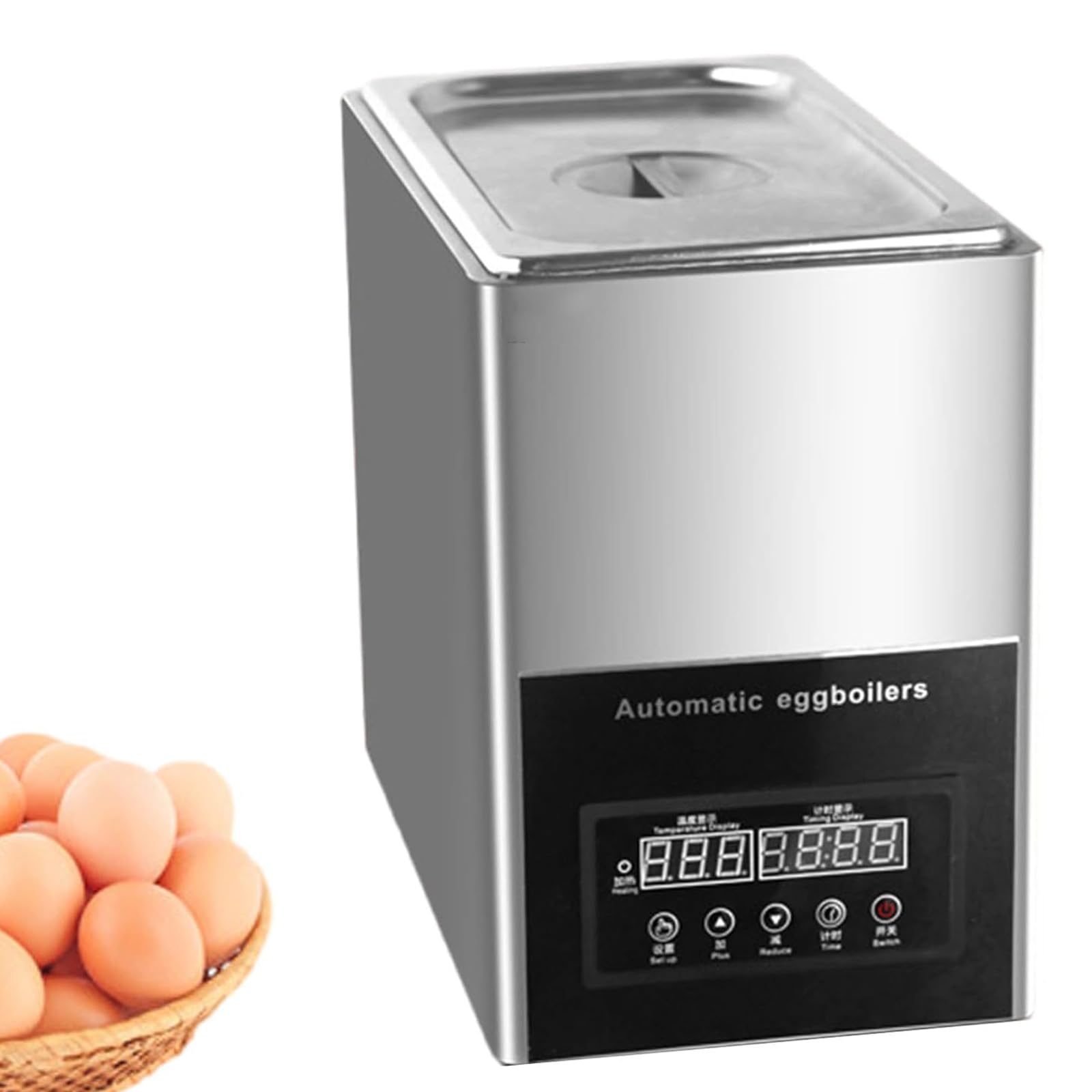Hervidor De Huevos Eléctrico con Pantalla LCD, Capacidad para 50 Huevos (9L), Ajuste De Tiempo Y Temperatura, Ahorro De Espacio, para Restaurantes Y Cafeterías