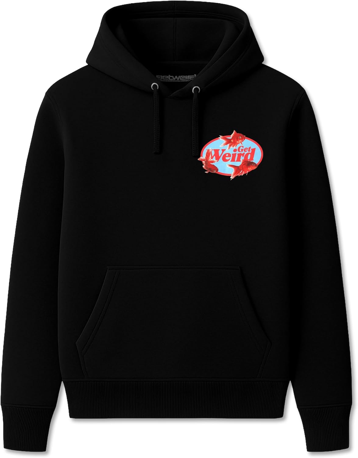 Get Weird unisex-adult Gold Fish Hoodie-black