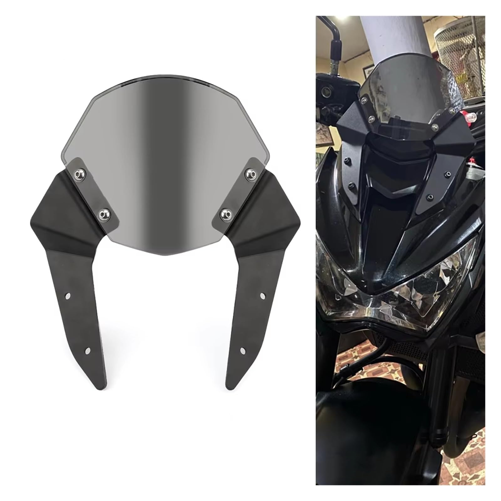 para Kawasaki para Z800 2013-2016 Parabrisas Accesorios para Motocicletas Deflectores Viento Pantalla Protector contra Parabrisas Pantalla para Moto