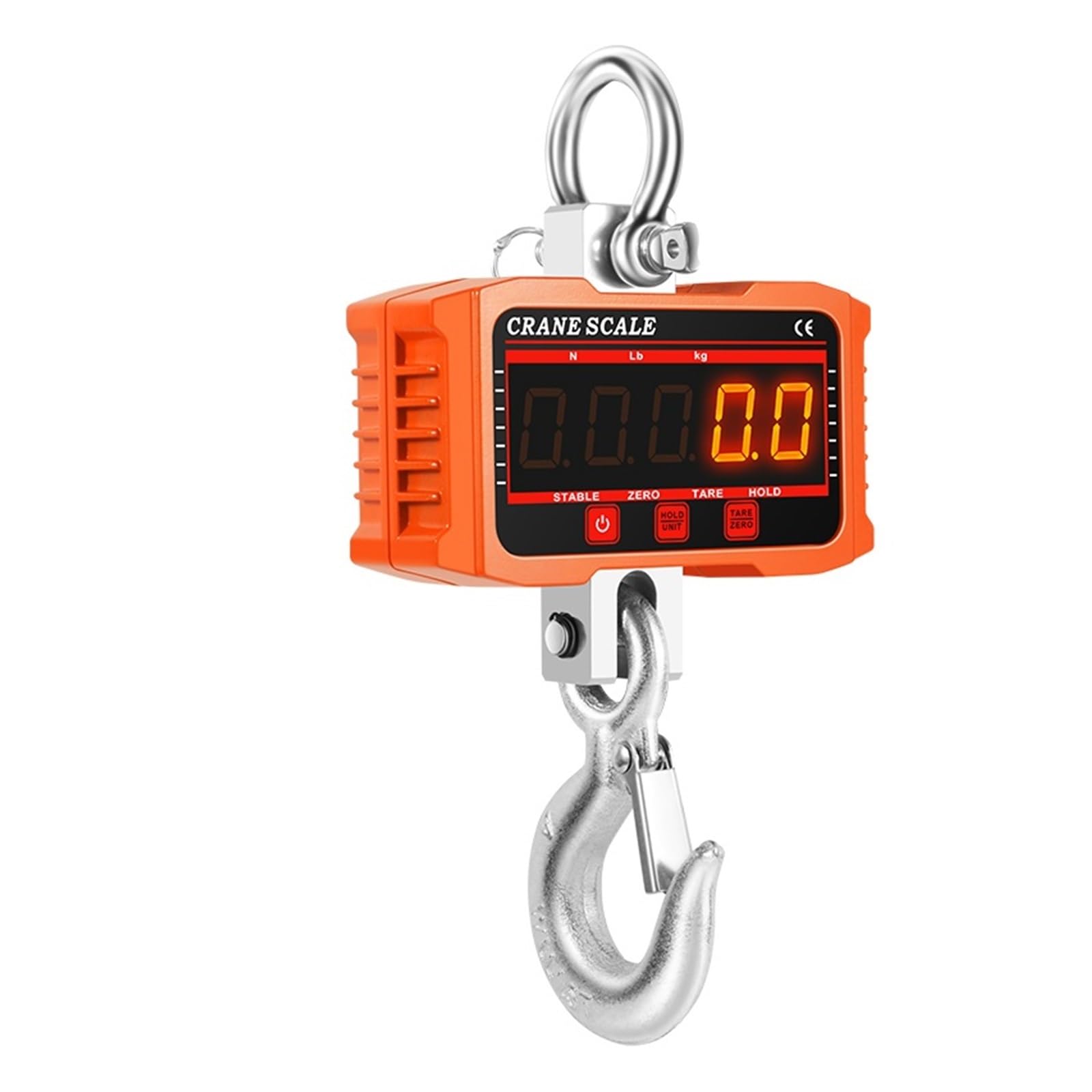 Bilancia digitale sospesa da 500/1000/1500/2000 kg, portatile, for impieghi gravosi, con gancio industriale retroilluminato LCD, con sensori precisi per Mercato, Edilizia(2000KG)