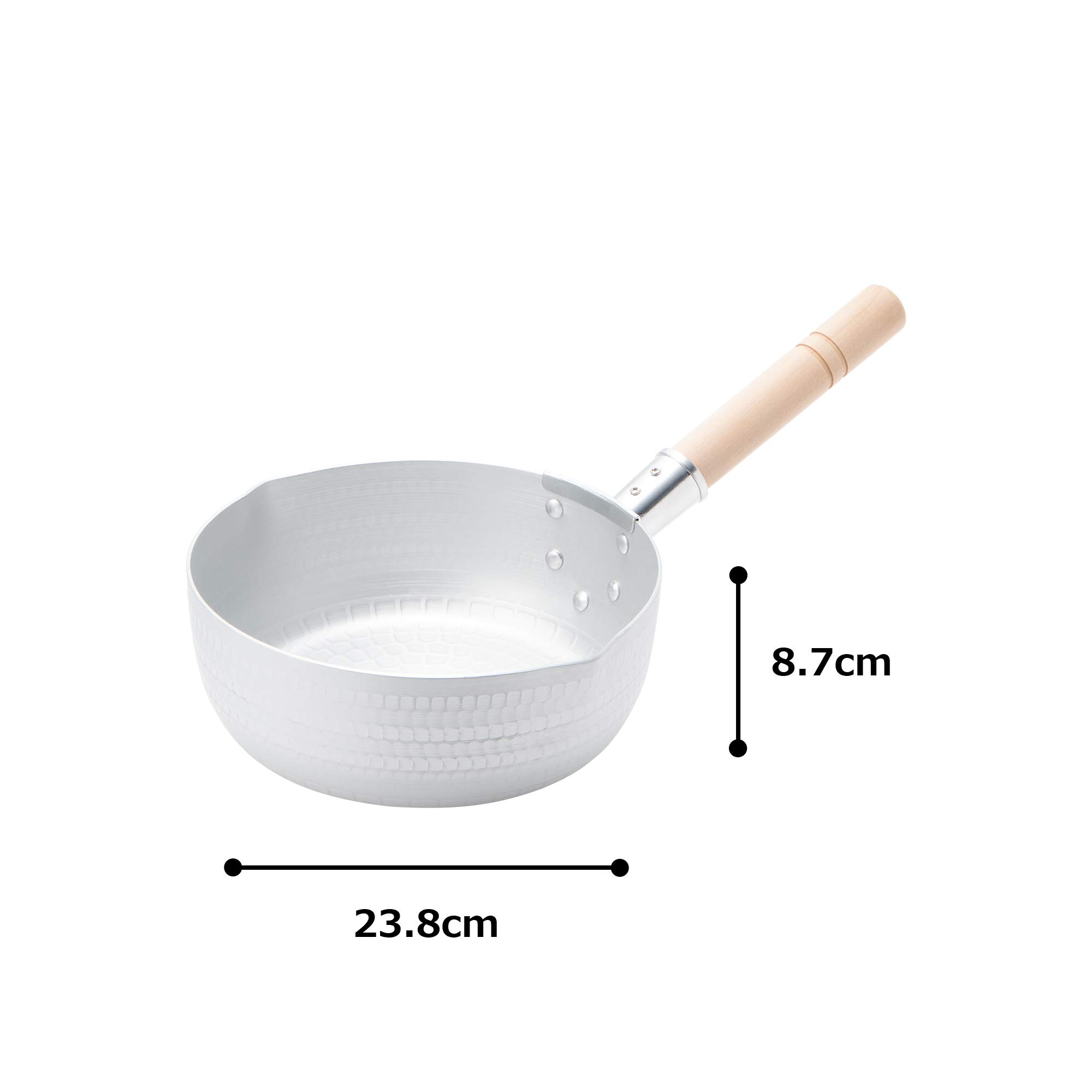 ???? Endoshoji TKG AYK04024 Single-Handed Pot, Snow Flat Pot, 9.4 inches (24 cm), Aluminum, Black Anti-Alumite Treatment, Inner Diameter 9.4 x Depth 3.4 inches (238 mm) x 3.4 inches (87 mm), Plate