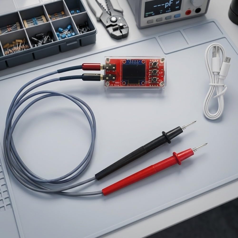 Medidor DIY Kit de Entrenamiento USB Resistencia Capacitancia Inductancia Probador | PCB, Pantalla LCD, Para Estudiantes de Entrenamiento de Laboratorio