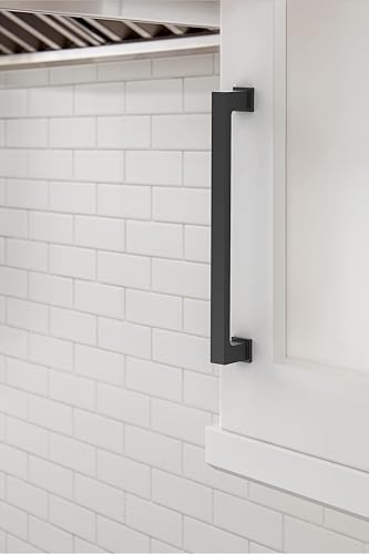 Miniatura 2 de Amerock 10BX37033MB  Tirador de gabinete negro mate  6-516 pulgadas (6.299 in) de centro a centro  Paquete de 10  Bridgeport  Herrajes para muebles