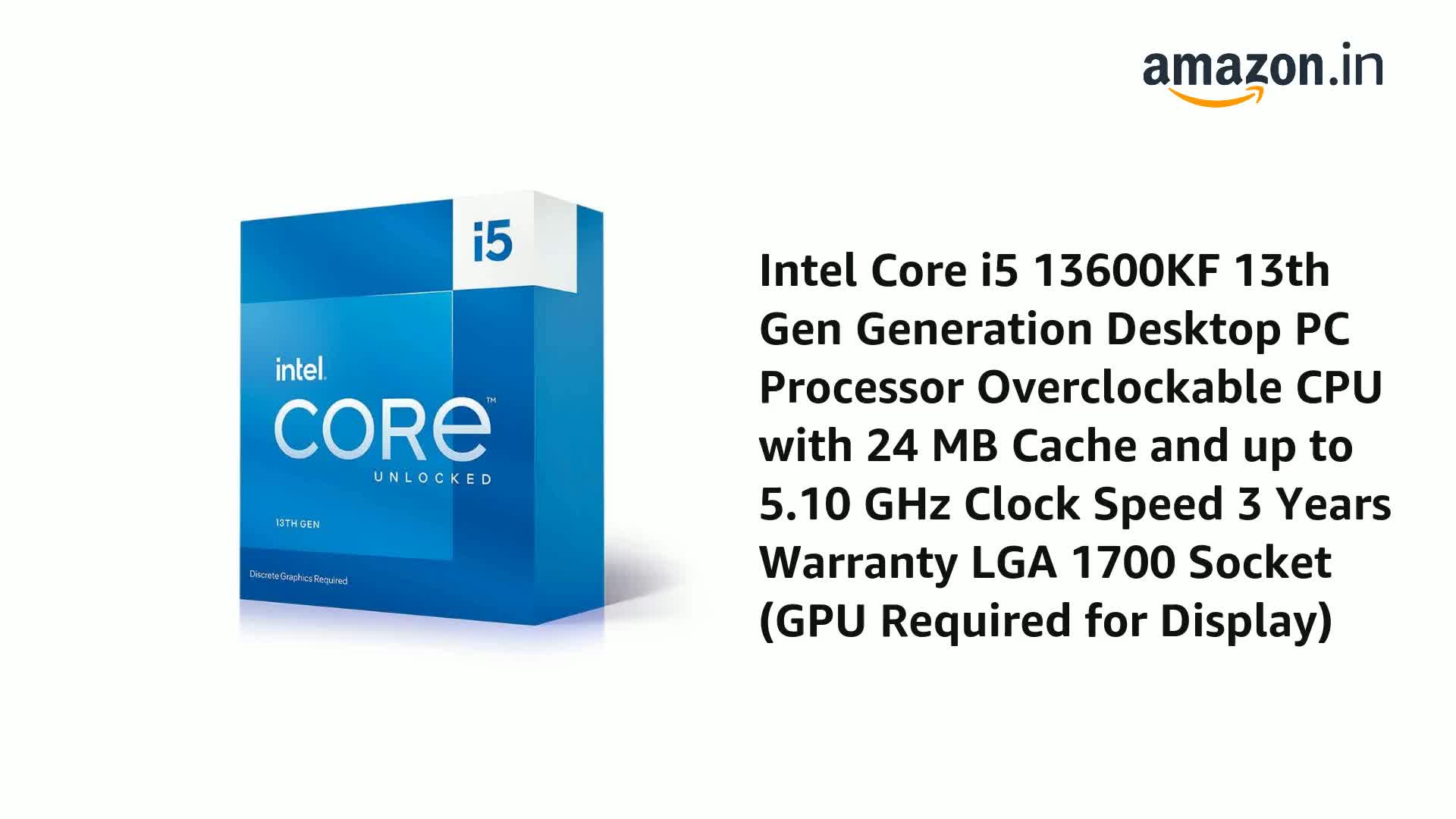 Amazon.in: Buy Intel Core I5-13600Kf Processor Lga 1700 24M Cache  