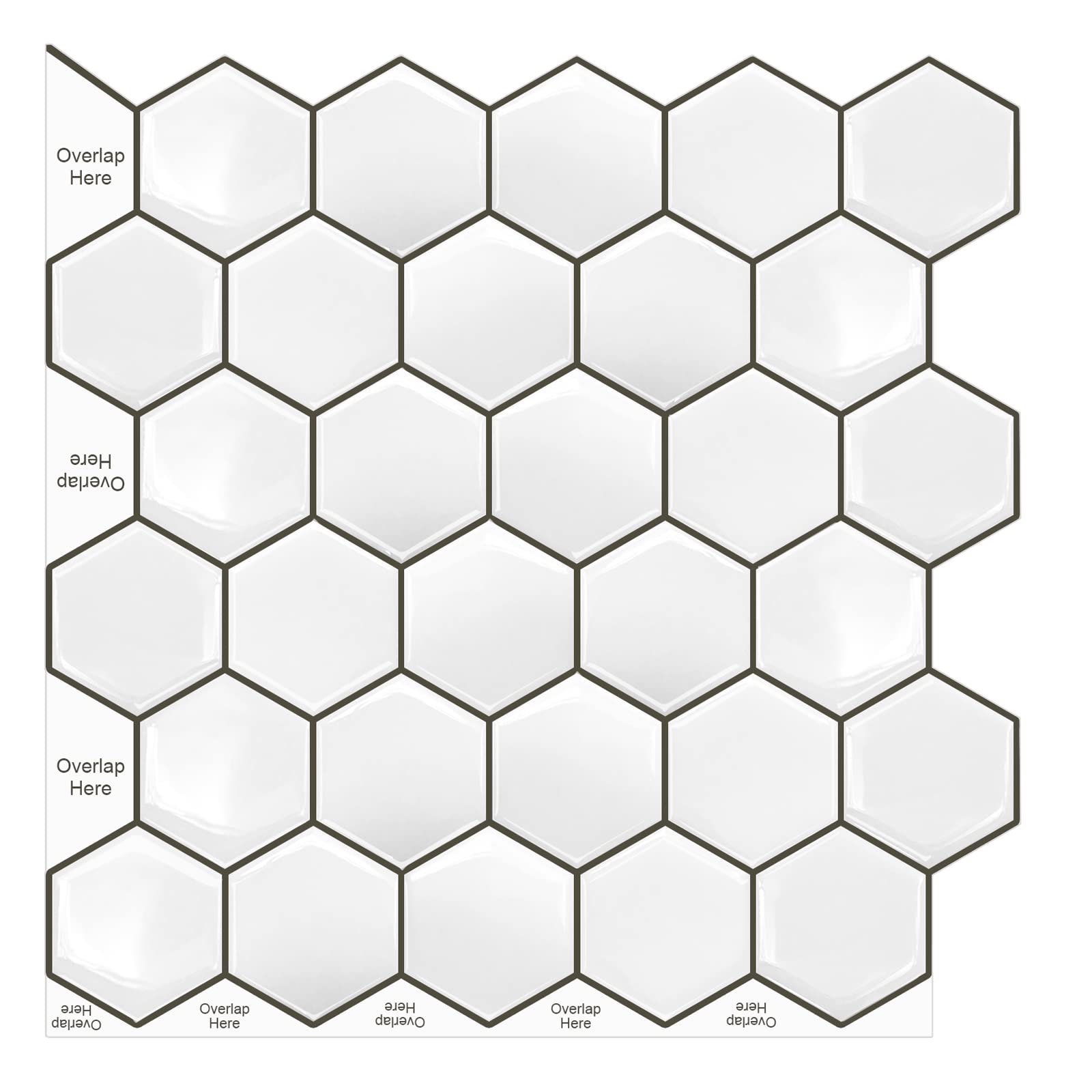 Photo 1 of *stock photo for reference* MORCART 6-Sheet Hexagon Peel and Stick Tile