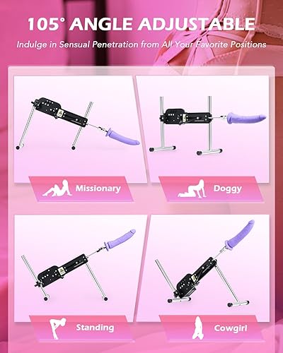 Miniatura 4 de SENSUA Máquina sexual automática, máquina de empuje de consolador con 3 consoladores, ventosa de 3.5 pulgadas, control remoto para mujeres, hombres