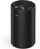 AMAZINGFLOWER Waterless Essential Oil Diffuser: Rechargeable Portable Aromatherapy with 3 Mist Levels & Timers, Black Aluminum for Home Car Office