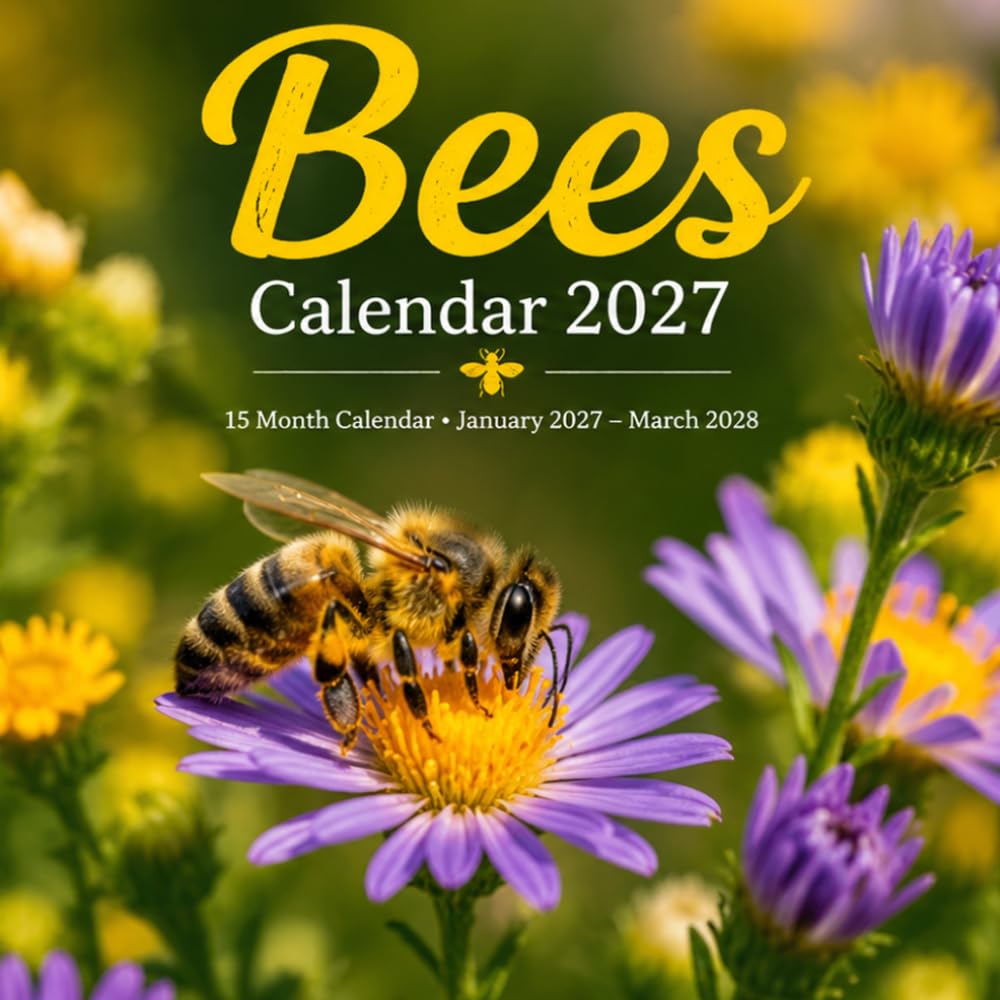 Bees Calendar 2027 January – March 2028 (15-Month Planner & Calendar): Stay Organized with Beautiful Pollinator Images All Year Long