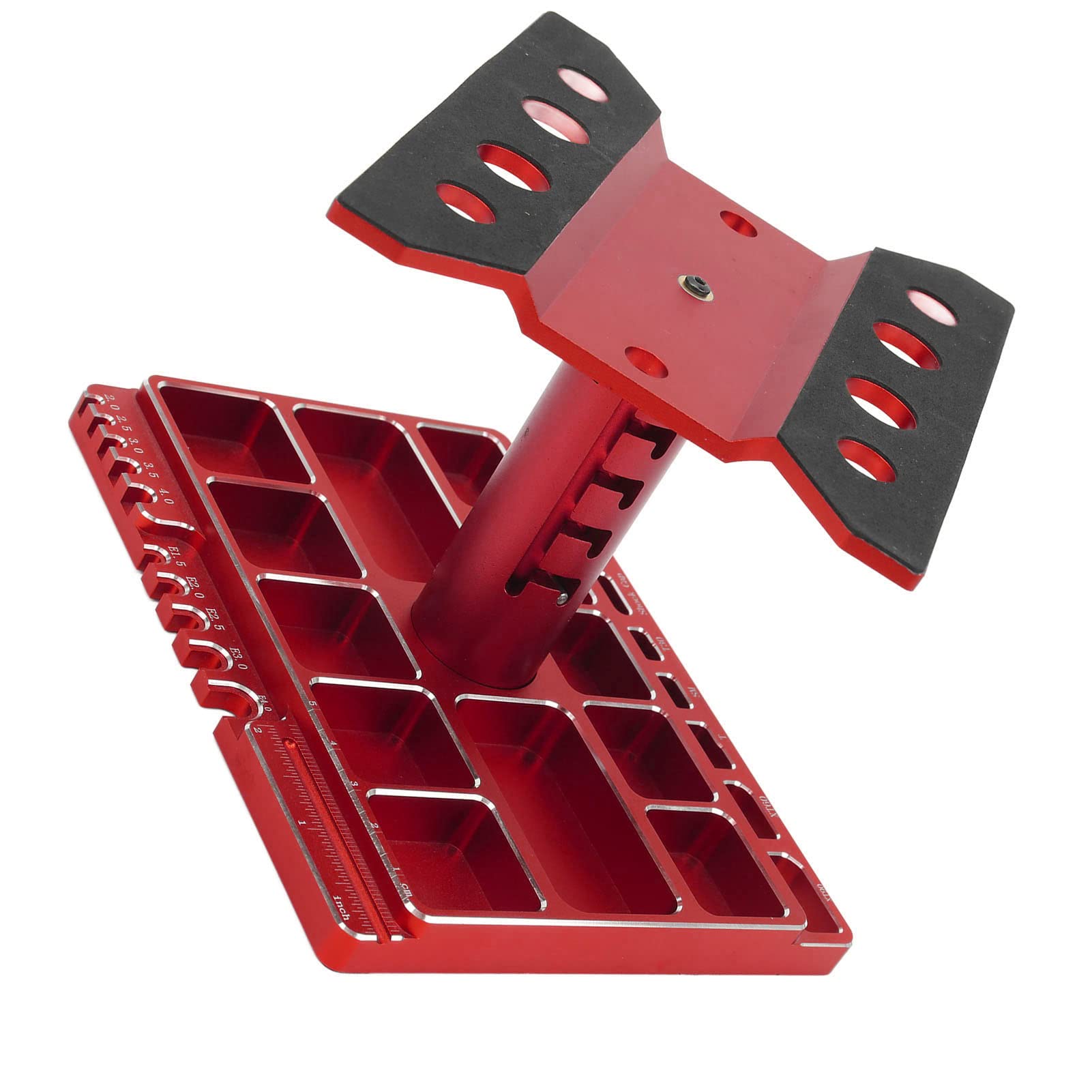 Soporte de Trabajo para Automóvil RC, Estación de Trabajo de Reparación Elevador Inferior con Cerradura Giratoria de 360 ​​​​Grados para Reparación de Vehículos RC (Rojo)