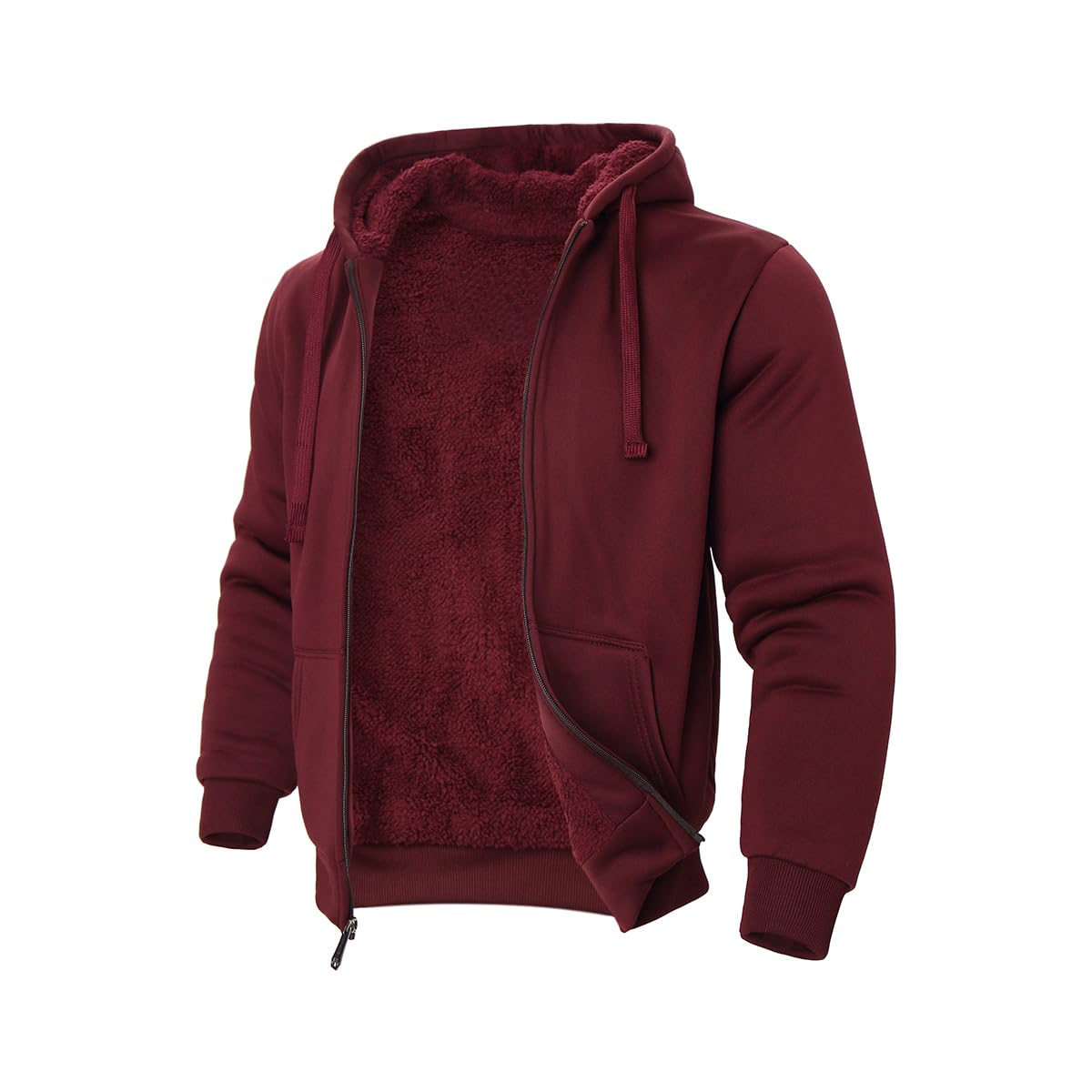 TanBridge Sherpa Fleece Lined Hoodie Big and Tall Plaid Flannel Jacket Winter Coats for Men Zip Up Winter Warm Sweatshirts