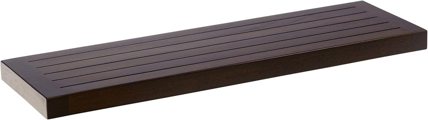 AquaTeak 12" Moa Mocha-Shield Teak Floating Wall Shelf
