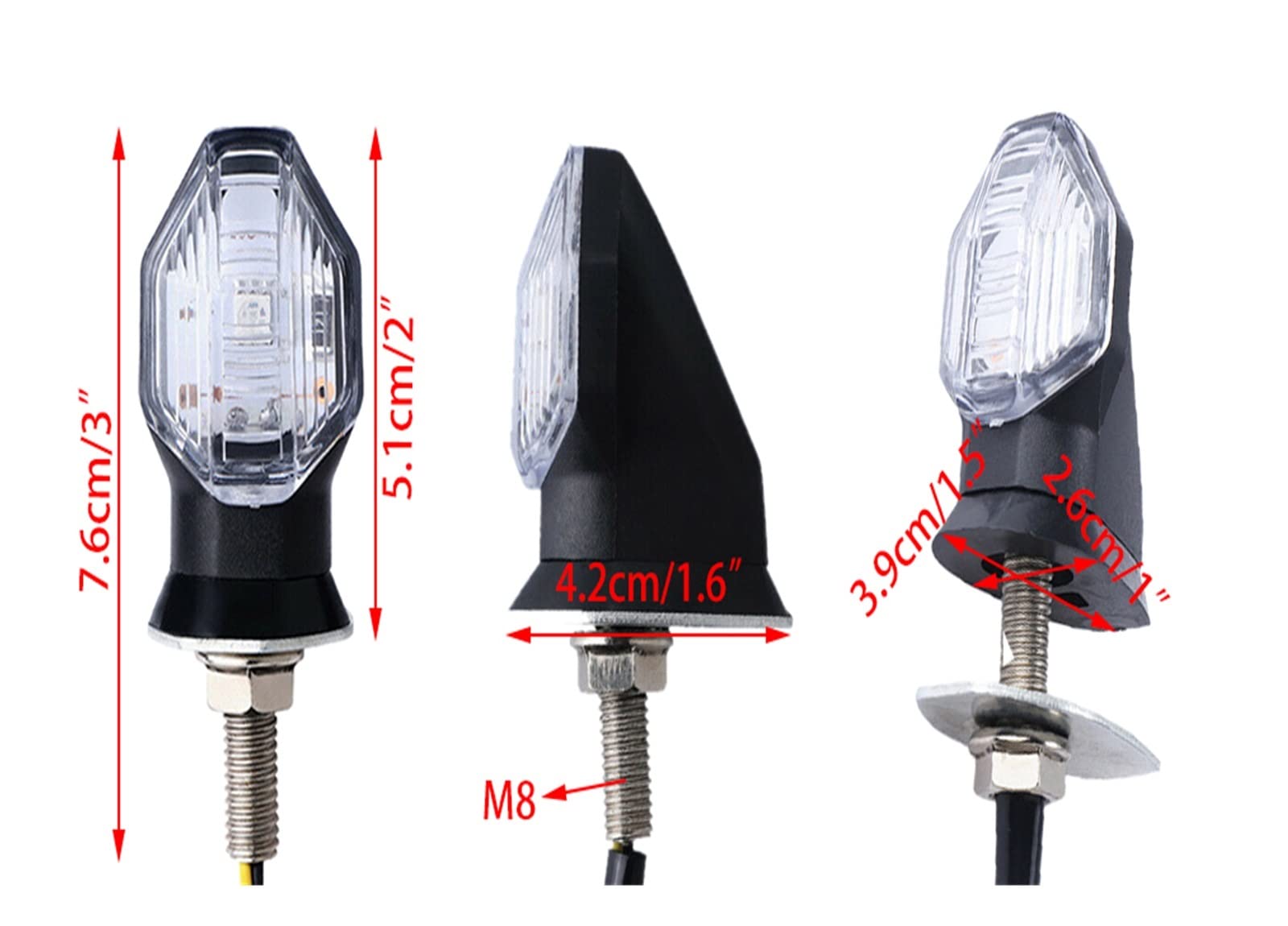 Oświetlenie tablicy rejestracyjnej 1 Para Przedniego Lewego Prawego Kierunkowskaz LED Migacz Bursztynowy Do Motor Terenowy 12V Motocykl
