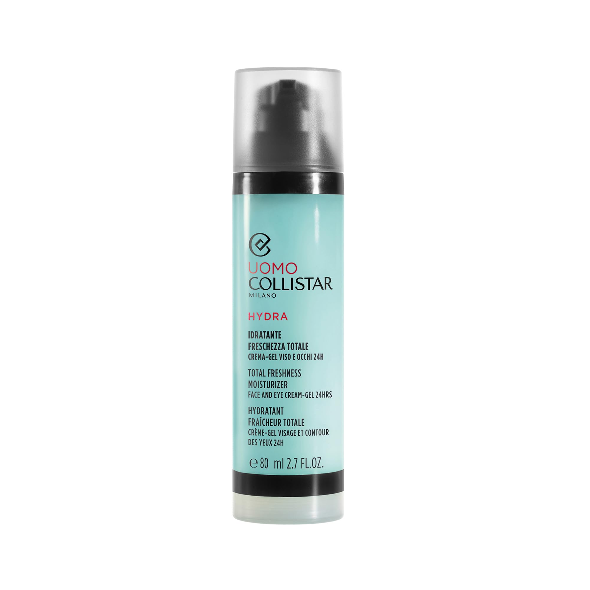 Collistar Hydra Männer-Feuchtigkeitspflege für totale Frische, frisches und leichtes Creme-Gel, spendet sofort Feuchtigkeit, Schutz vor blauem Licht, 2-in-1-Wirkung, für normale und trockene Haut,80ml