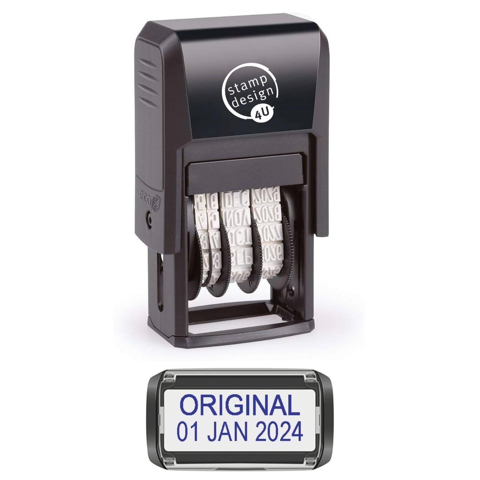 Self Inking Changeable Date Stamp - Original Date Stamp in Blue Ink