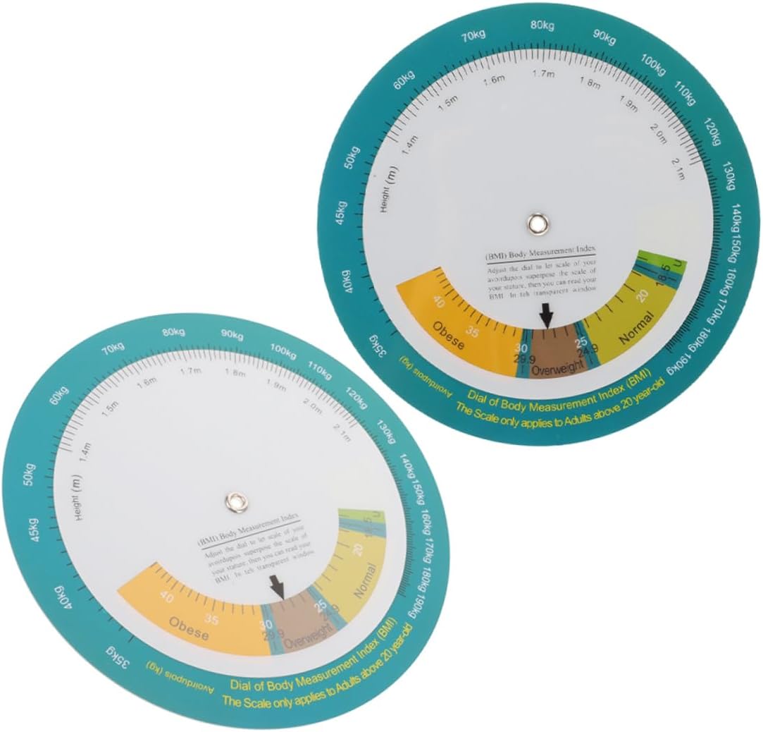 FRCOLOR 2pcs Bmi Body Index Wheel Calculator Accurate Weight Measurement Tool for Home Gym Fitness Centers Integrated Height Weight Tracking Device Reliable Bmi Chart for Diet Monitoring