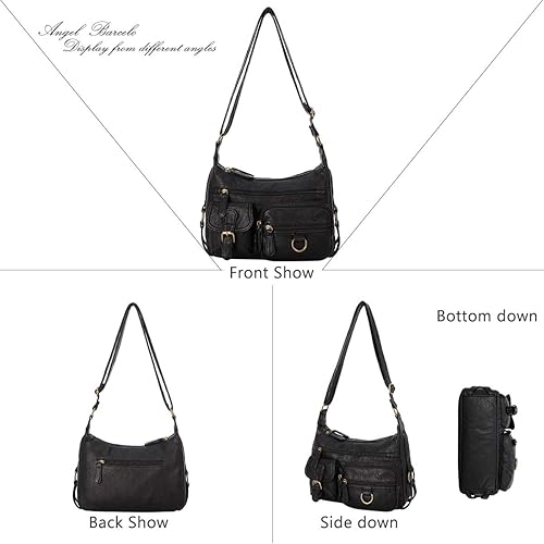 Miniatura 3 de Angel Barcelo Bolso de hombro cruzado para mujer, bolsos y bolsos de cuero suave de la PU