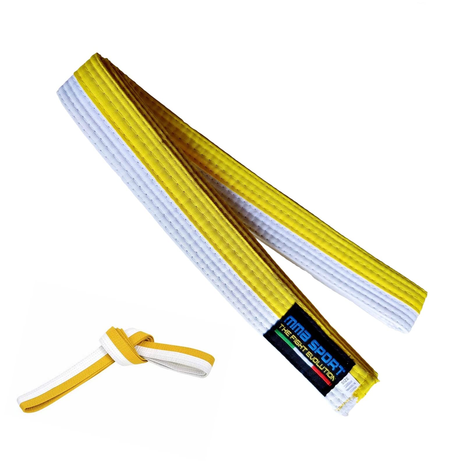 Ceinture Arts Martiaux MMASPORT - Karaté, Judo, Taekwondo - Coton 100% - Épaisseur 4-5mm - Multiple Couleurs