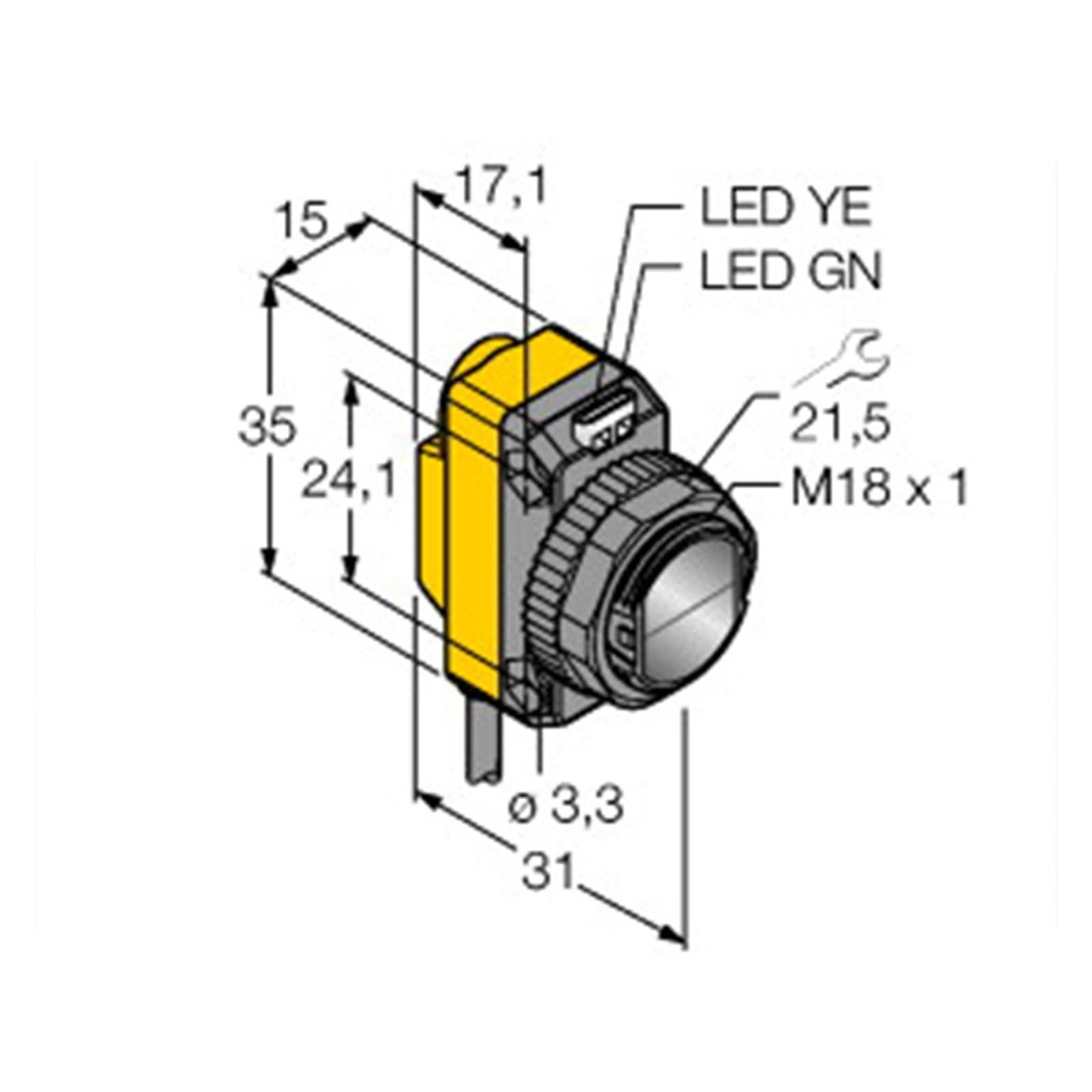 Photoelectric Switch Sensor, RO20M-BT18-VP6X2/H1141/VN6X2(RO20M-BS18-VP6X2E)