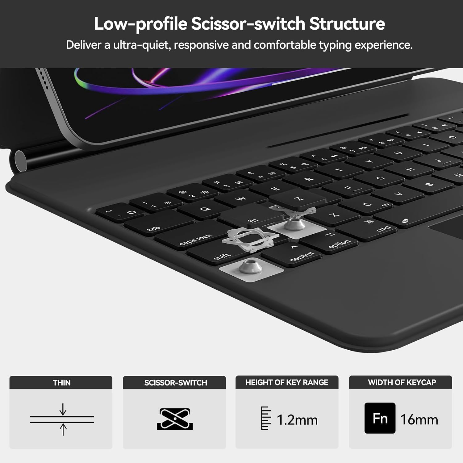 atdaraz iPad Pro 12.9 inch (3/4/5/6th Gen) Magic Keyboard, Easy