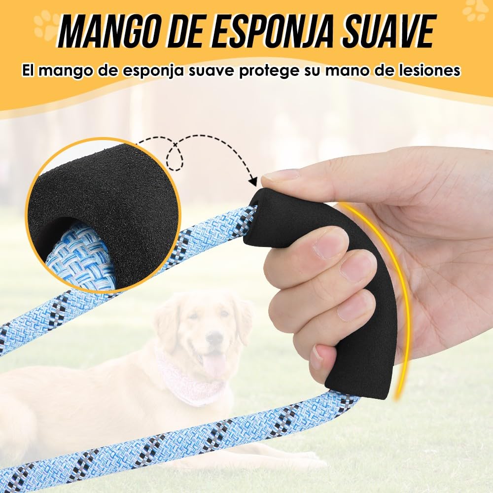 SlowTon Correa para Perros Hands Free de (10 pies), Correa Doble de Nylon Multifuncional 8 en 1 para Perros, Correa de Entrenamiento Reflectante sin Enredos