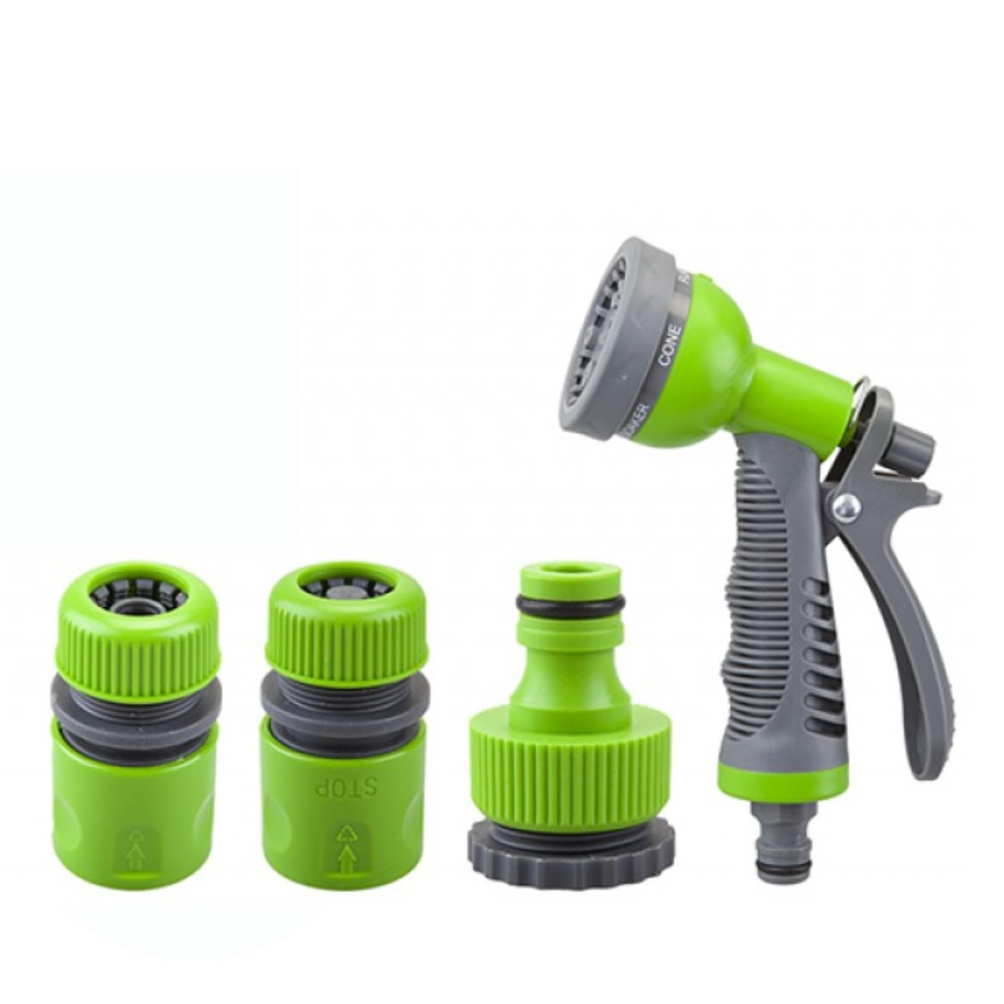 4 Pack Garden Hose Spray Gun with 6 Multi Function Spray Options for Gardening, Flowers, Allotments, Gardens - Anti-Slip Handle and Attachments