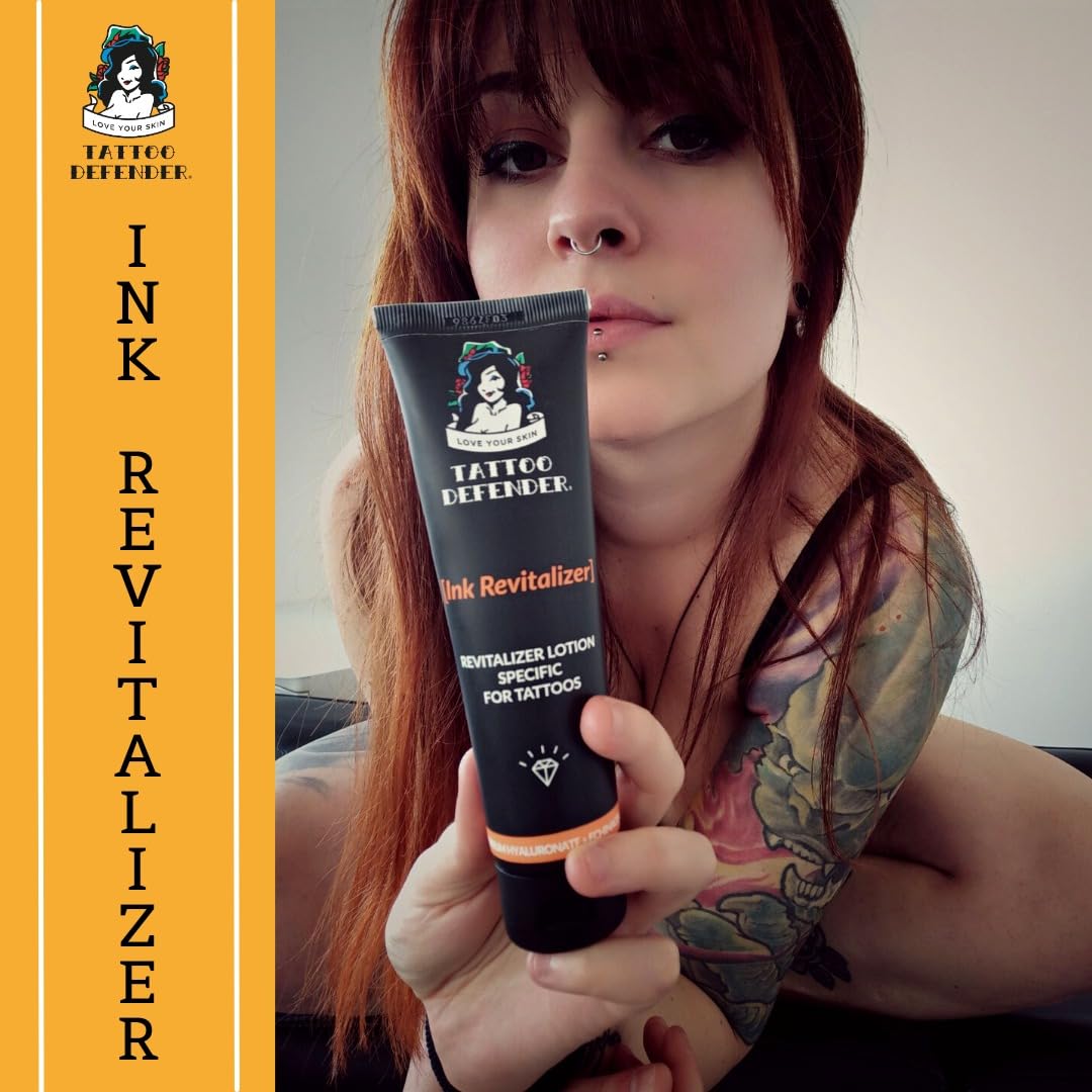 Tattoo Defender Ink Revitalizer 100 ml Crema Mantenimiento Tatuajes Refresca Colores Negro