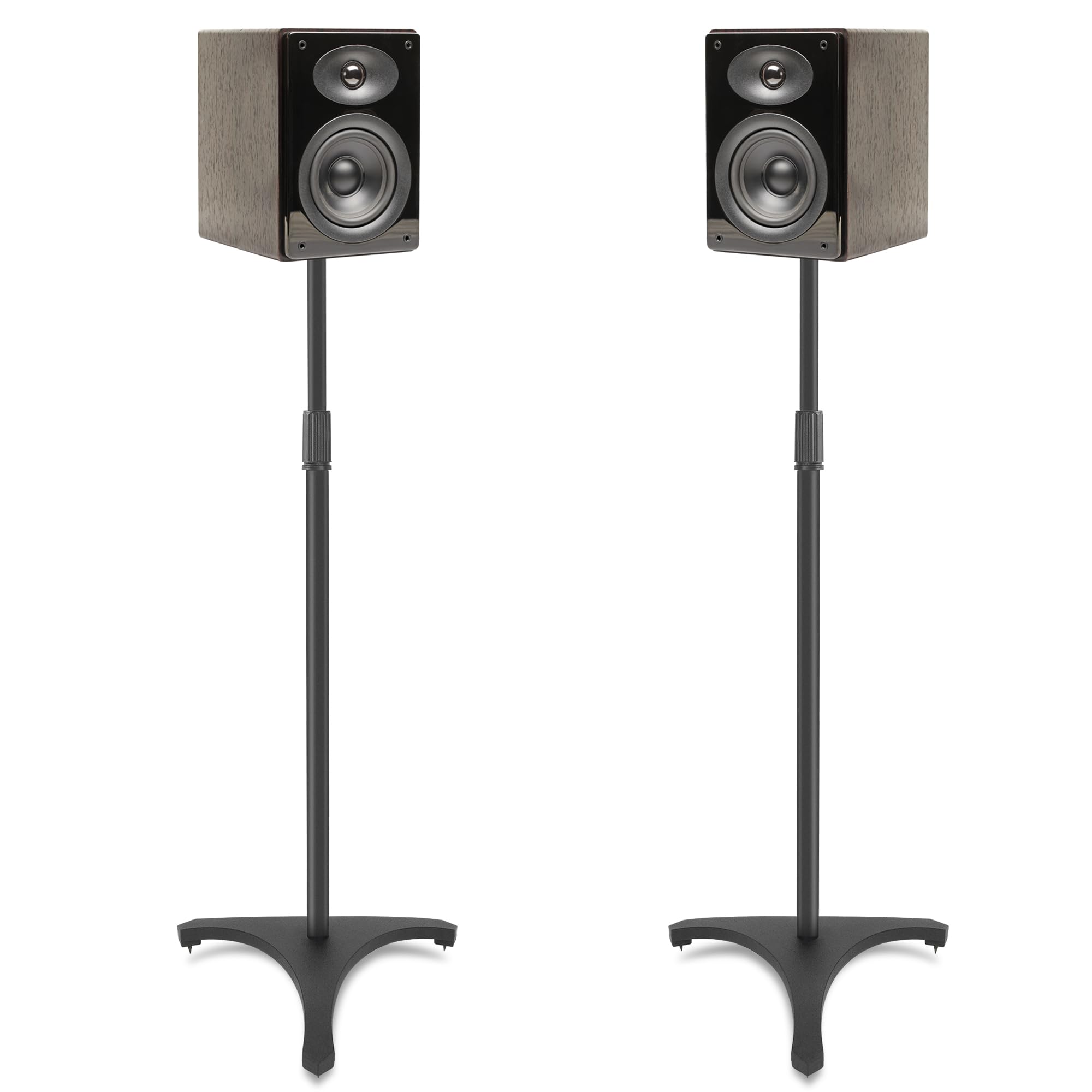 2er-Pack Höhenverstellbare Lautsprecherständer, Verstellbereich 86-127CM | Lautsprecherständer Surround, Bodenlautsprecherständer mit Kabelmanagementsystem und Stativfuß, Schwarz