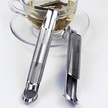 Tea Infuser - Stainless Steel Stick Pipe Tea Steeper Strainer for Loose Tea Leaf, Herbs or Spice, Premium Extra Fine Mesh Tea Maker for Single Cup Brewer
