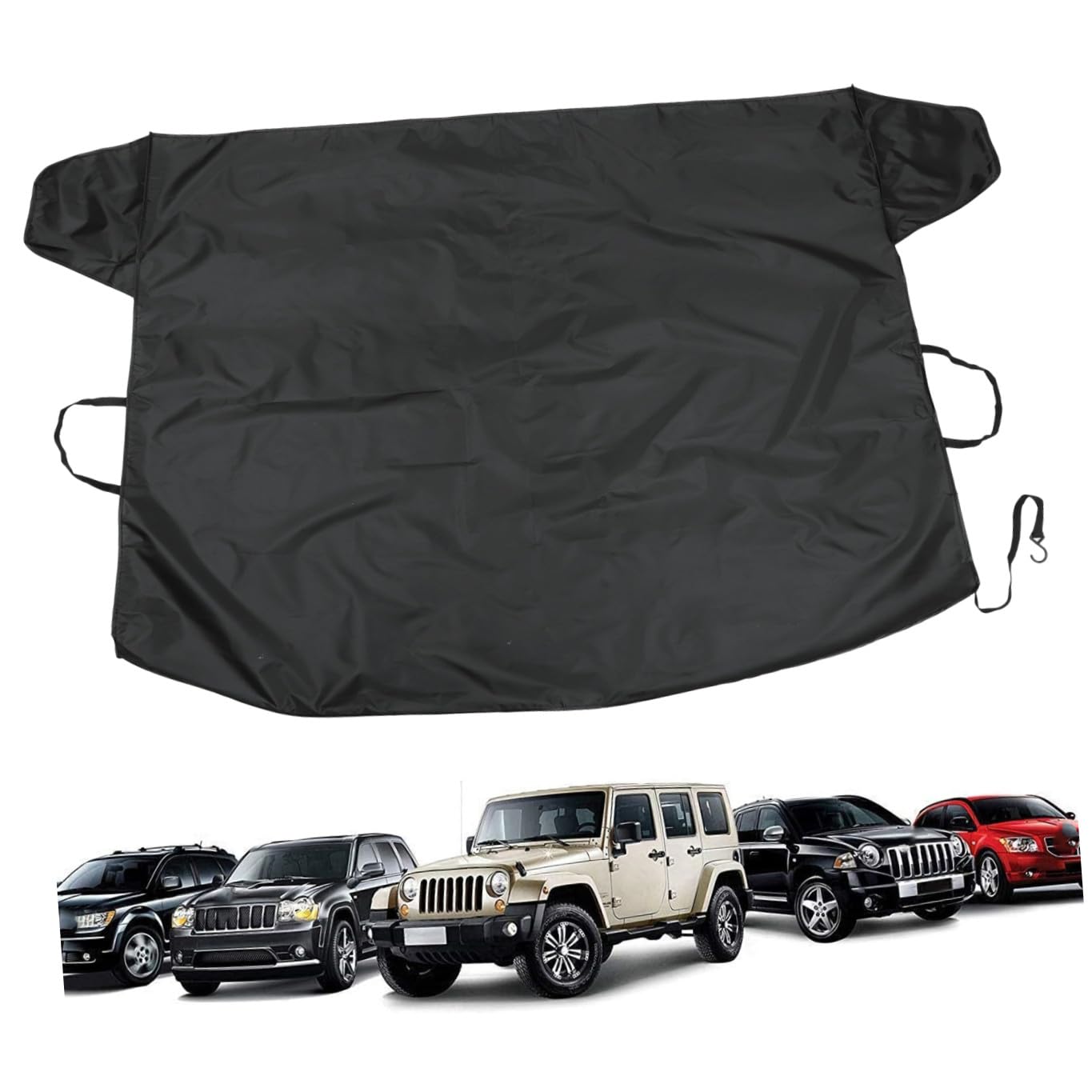 Oxford Housse de Pare-brise Noir, Anti-neige pour Voiture Hiver