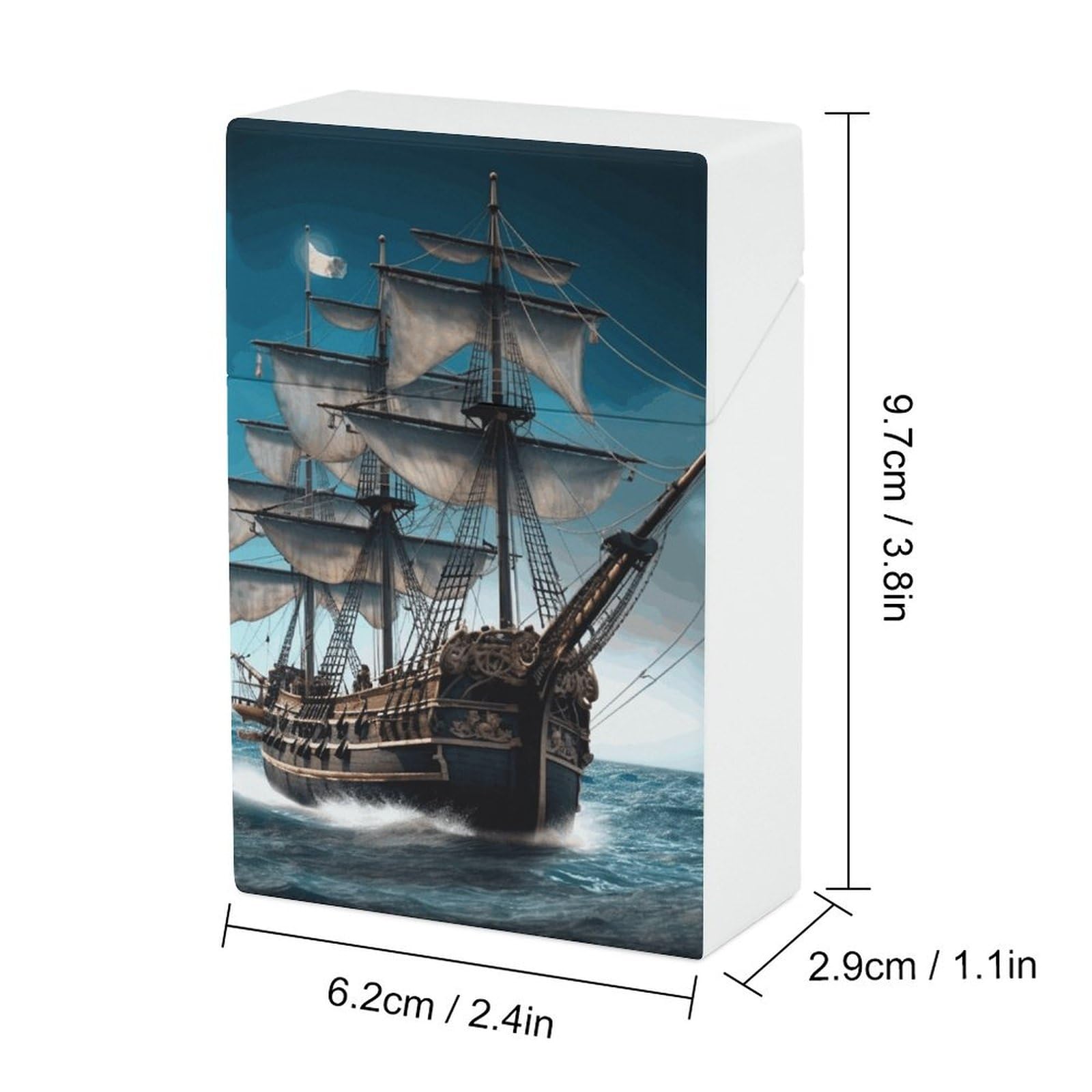 Amazon.com: Pirate Ship Cigarette Case for Regular King Size 85mm 20  Capacity Push to Open Hard Shell Cigarette Box Portable & Waterproof  Cigarettes Case for Men Women Pocket Cigarettes Holder, Cig Accessories :