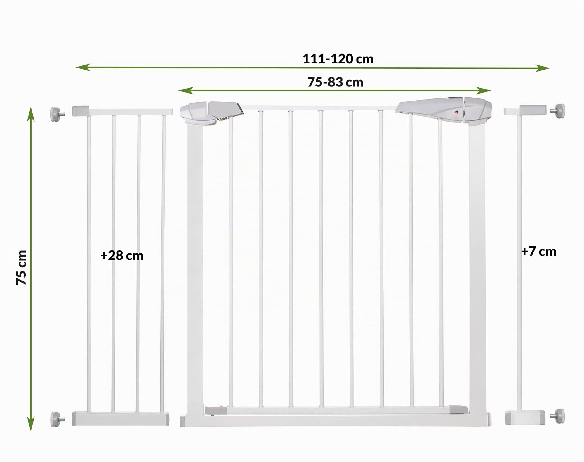 SPRINGOS Barriera di Sicurezza per Porte e Scale 111-120 cm 2 Estensioni