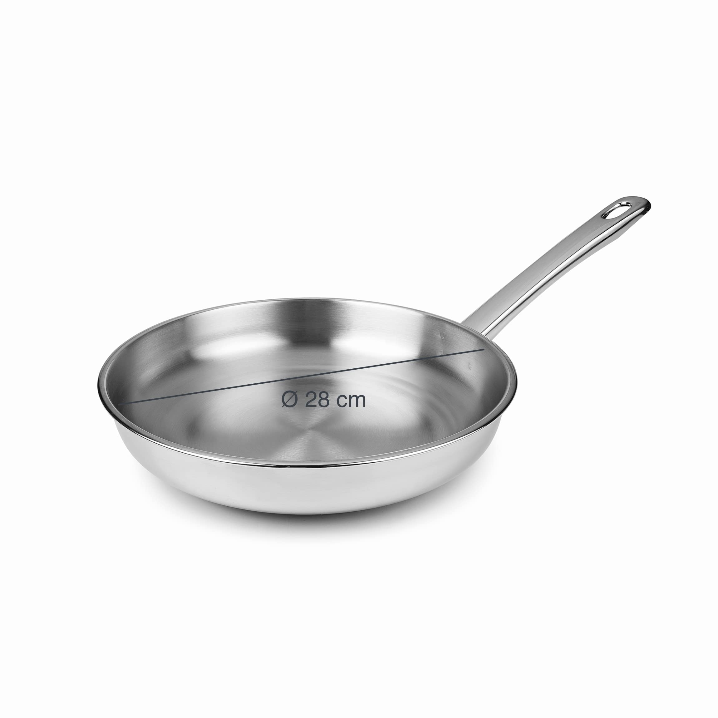 LACOR 40629 - Sartén, Plateado, 28 cm - Uso Profesional y Doméstico