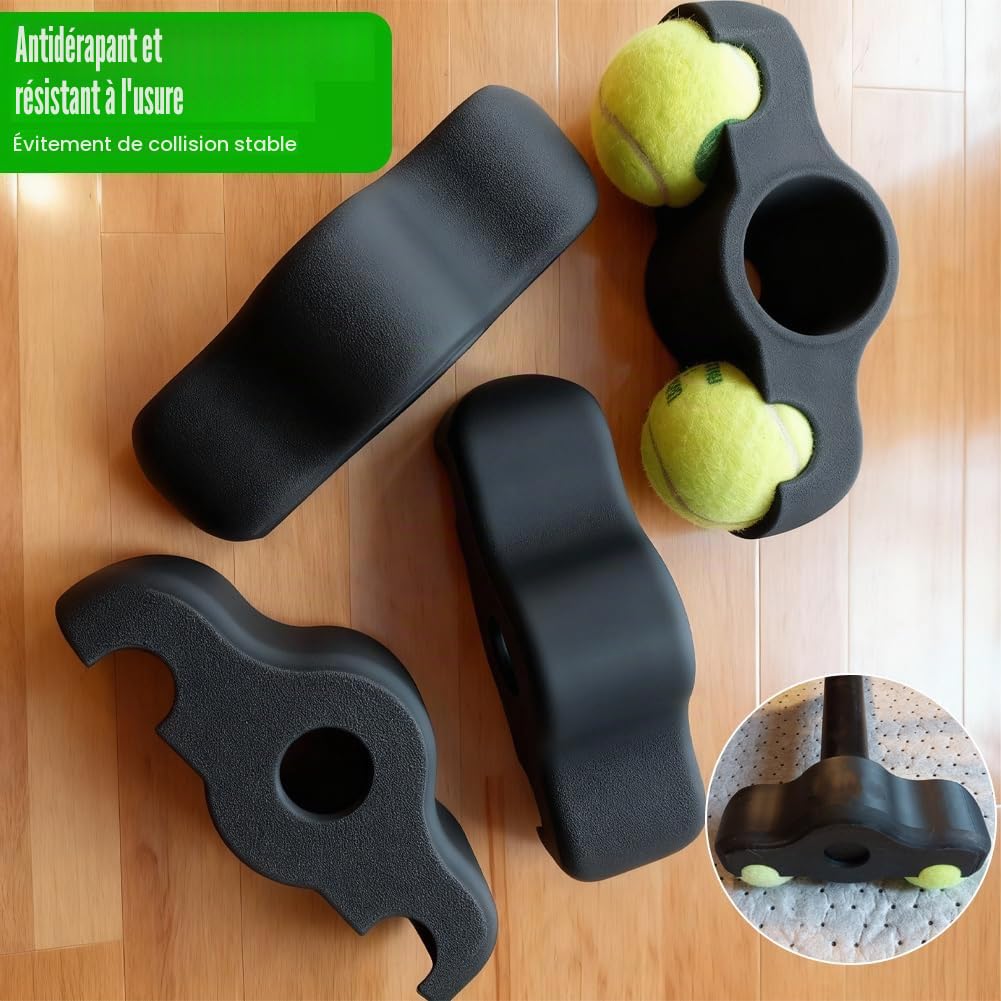 FARYODI Rocker Plate Feet - Lot de 4 adaptateurs pour vélo d'intérieur - Avec 8 balles de tennis - Pour entraînement de vélo Wahoo Kickr Core