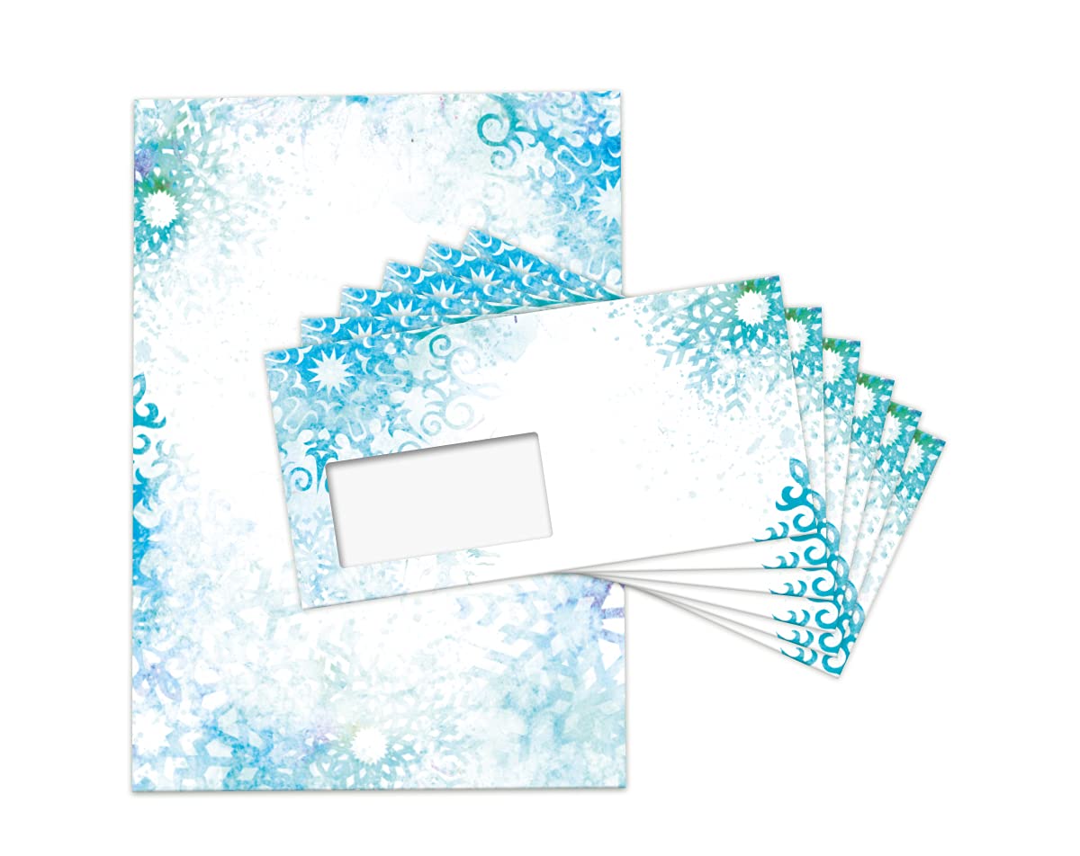 Briefpapier Weihnachten Weihnachtsbriefpapier mit Umschlag Umschlägen mit Fenster Weihnachtspapier A4 für Kunden (250 Blätter + 250 Umschläge)