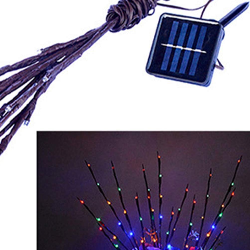 Uonlytech 60 LEDs Solar Powered Artificial Branch Lights Twig Lights Lighted Willow Branch for Christmas Thanksgiving Home Party Decoration (Warm Light)