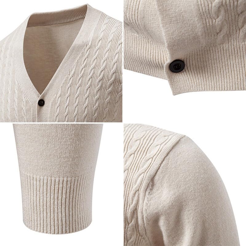 Mens Cardigan Sweaters with Buttons V Neck Cable Knit Lightweight Soft Knitwear Slim Solid Color Workcardigan4