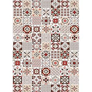 MANI TEXTILE TPS_TREN_PIM_50/120 Teppich, Polyester, Rot, 50 x 120