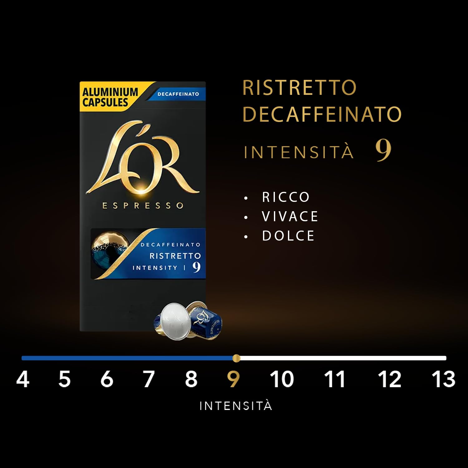 L'Or Capsule Espresso - 100 Capsule - 70 Barista 30 Decaffeinato Ristretto | 10 confezioni da 10, Miscele assortite, in Alluminio, Compatibili con macchine Nespresso®* Original