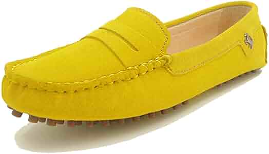 Amazon.com | Minishion Women's Penny Loafers Yellow Suede Amazon.com | Minishion Women's Penny Loafers Yellow Suede