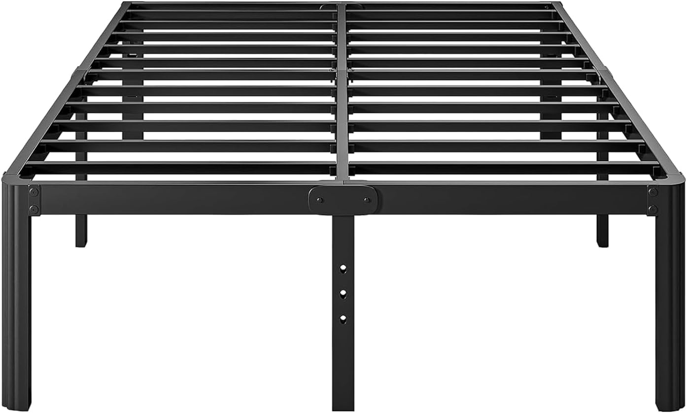Queen Size Bed Frame,18 Inch Heavy Duty Platform Bed Frame with Round Corner Edge Legs/No Box Spring Needed/Noise Free/Steel Slat Support/Easy Assembly Queen 18 Inch