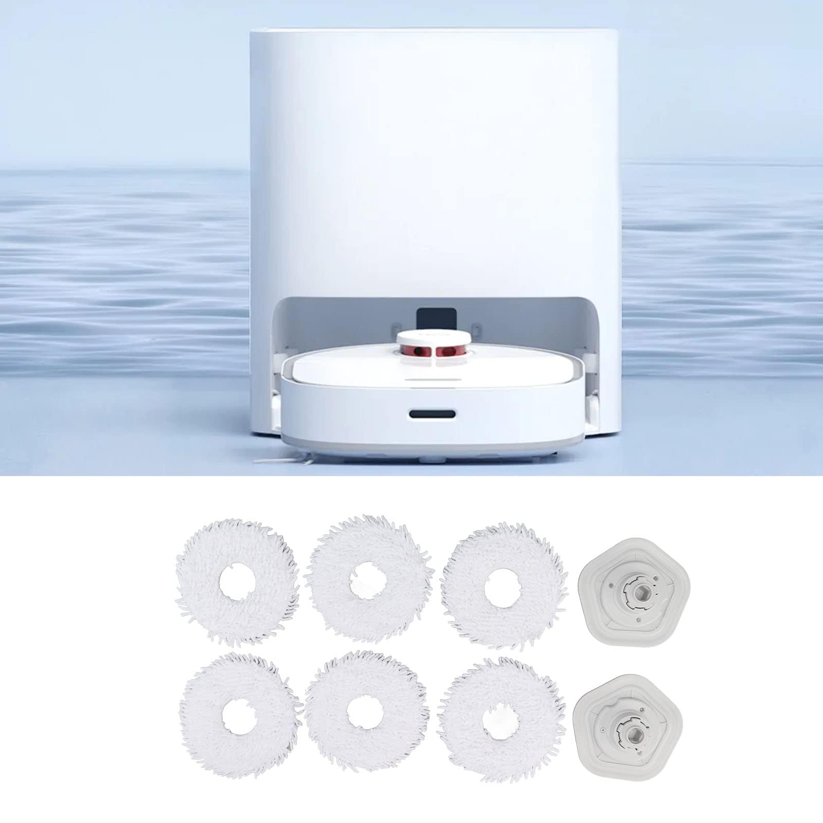 TOPINCN Panni per mocio Dreame Bot W10 W10 Pro, parti di ricambio per aspirapolvere Dreame Bot W10 W10 Pro, cuscinetti di ricambio con supporto