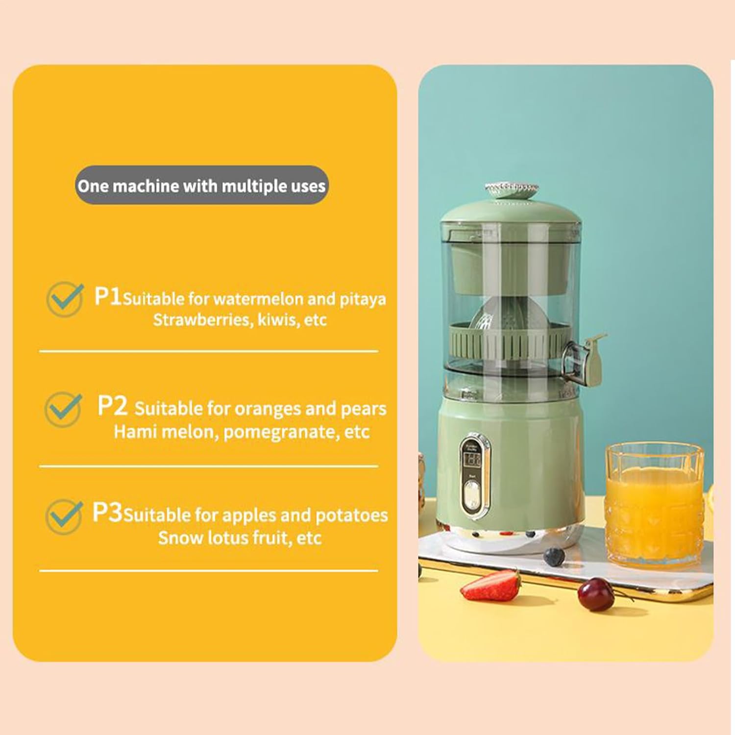 Electric Citrus Juicer Machine - Automatic USB Rechargeable Squeezer, Countertop Juice Extractor for Grapefruit, Kitchen Appliance with USB Cable, Home Bar Tool for Limes and Pomegranates