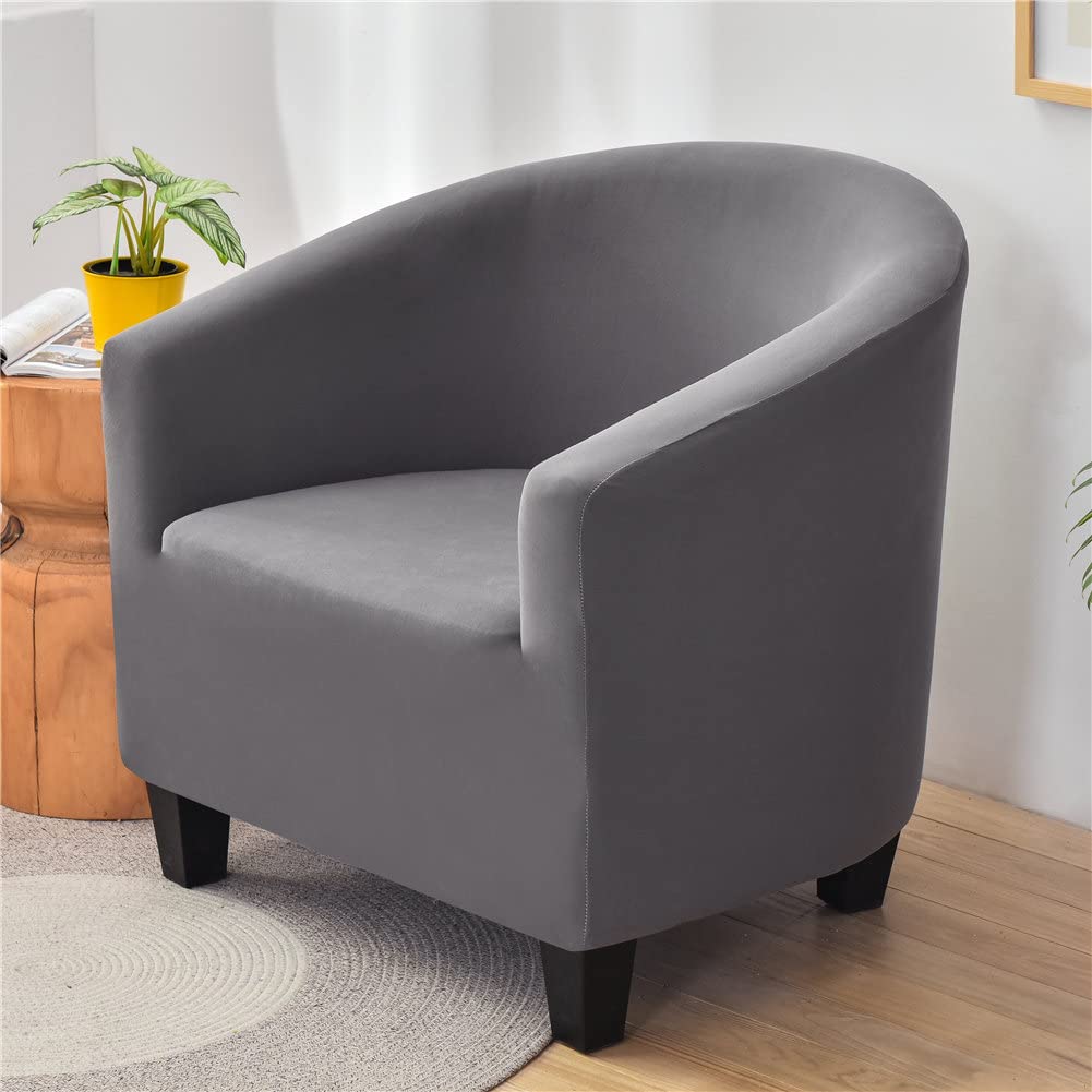 Housse Fauteuil 1 Place Surwin – Extensible, Antidérapante, Couleur Noire, Pour Salon Ou Salle à Manger