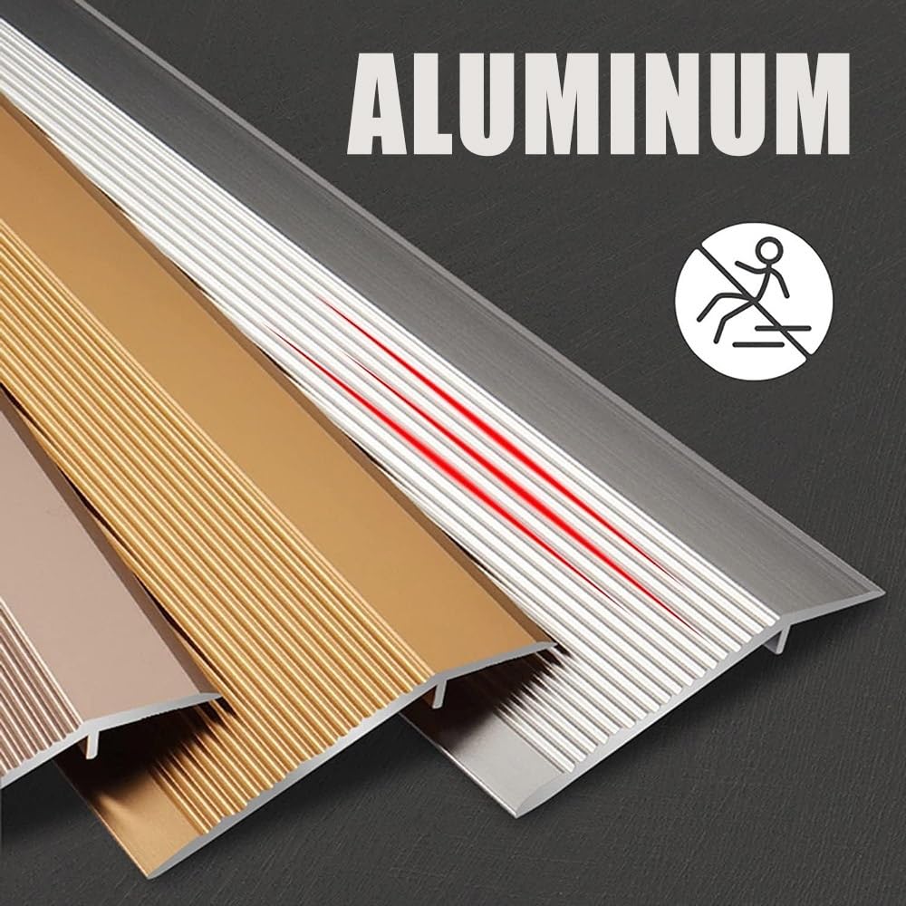 Aluminiowa listwa podłogowa 36-20 mm, próg do drzwi, reduktor Ed, do laminatu i płytek podłogowych, kolor szary (90 cm)