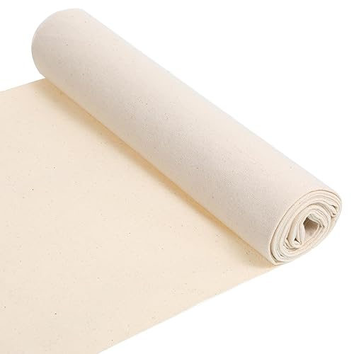 LXUEJIE 100% Cotton Muslin Fabric, 63x19 Inch Linen Fabric Unbleached