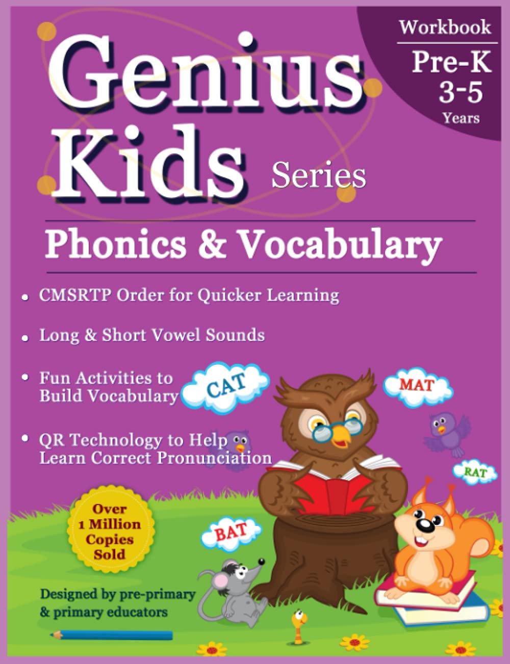 Phonics & Vocabulary (Pre-K): Learn Pronunciation of Short & Long Vowels, Consonants and Build Vocabulary (3-5 years) (Genius Kids (Pre-Kindergarten))