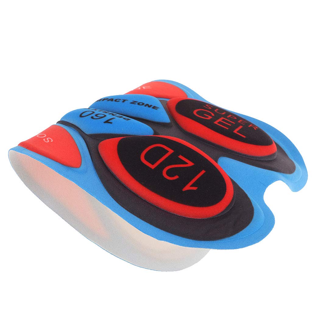 B Baosity Atmungsaktiv Gel-Polster 3D Pad Gel-Polsterung für Radhose Radlerhose Fahrradhose Fahrradbekleidung Kissen - 12D Rot
