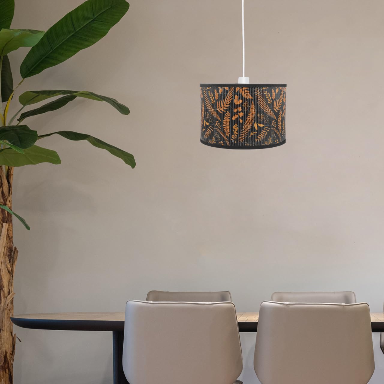 Angoily Paralume in Rattan Tessuto, Rattan Paralume Retro in Vimini, Paralume Coperta Sospensione Tessuto per Lampadari Tavolo Lampade Da Scrivania