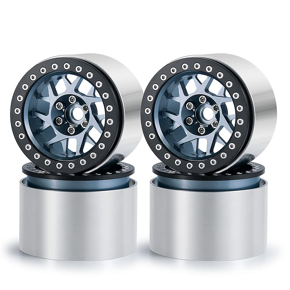 4 Stück 2.2 Titan Beadlock Felgen für SCX10 TRX4 TRX6 1/10